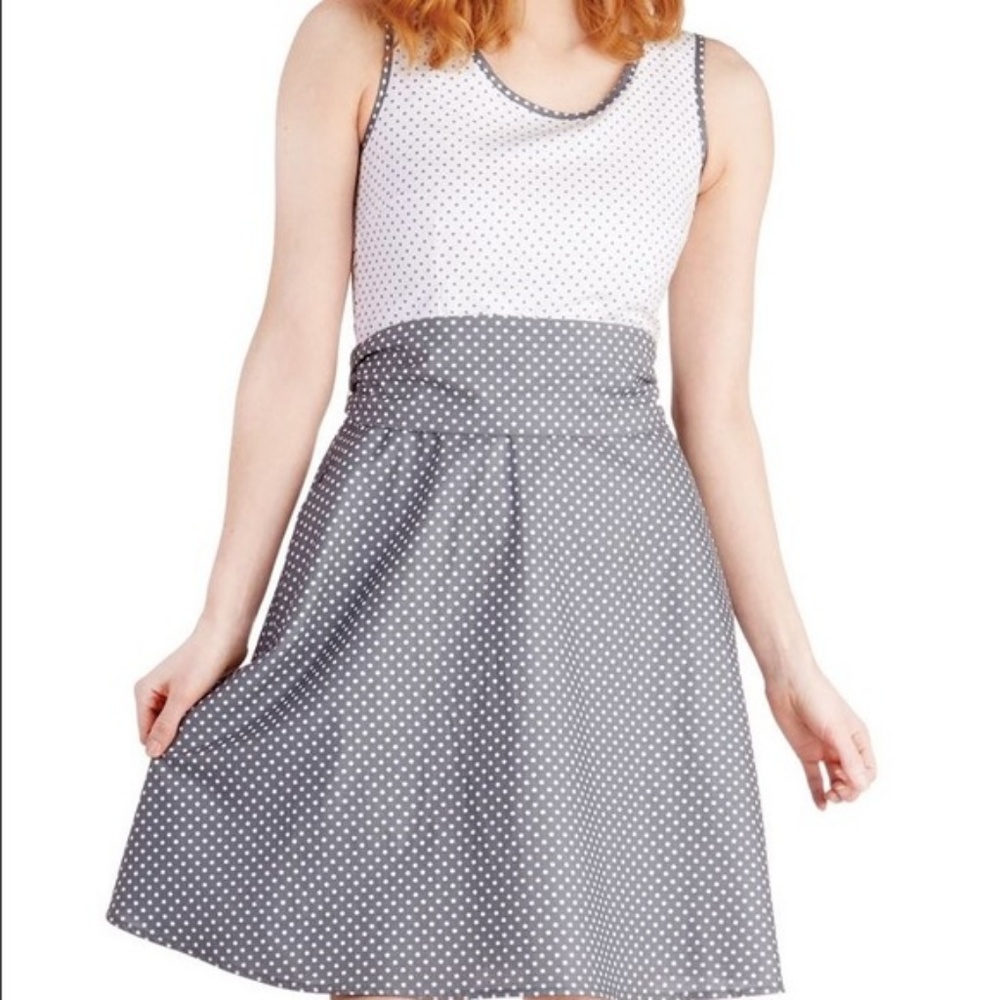 Bea and Dot Grey/White Polka Dot Dress